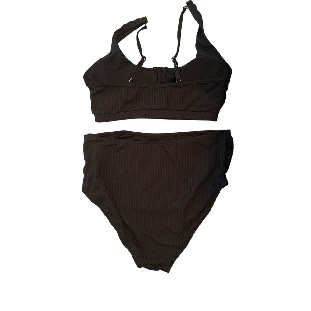 Black Button-Front Bikini Set - Picture 2 of 5